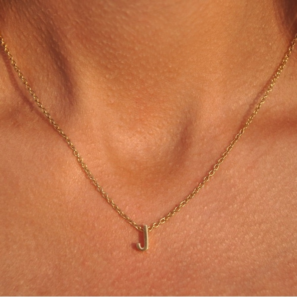 Gold “J” Initial Necklace